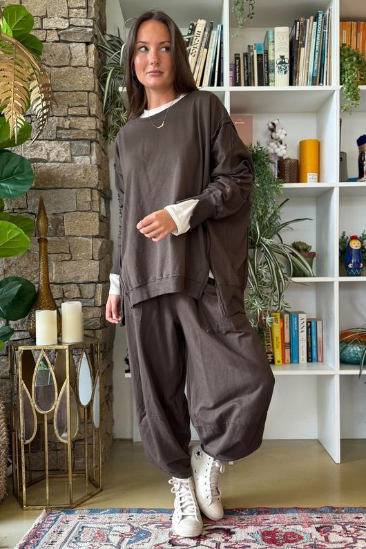 Lagen Shelby Barrel Pant Chocolate